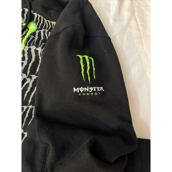 Monster Energy Unleash The Beast Y2K Hoodie Adult XL Pullover Black Green - Picture 8 of 13
